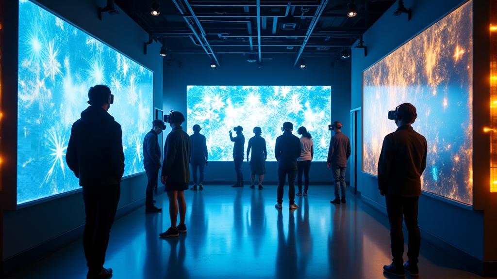 미래지향적인 인터랙티브 경험 공간의 전경